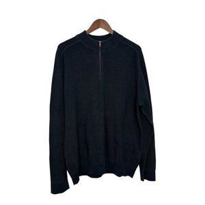 Peter Millar Men’s Pullover Sweater Size XL Blue Mock Neck 1/4 Zip Ribbed Golf